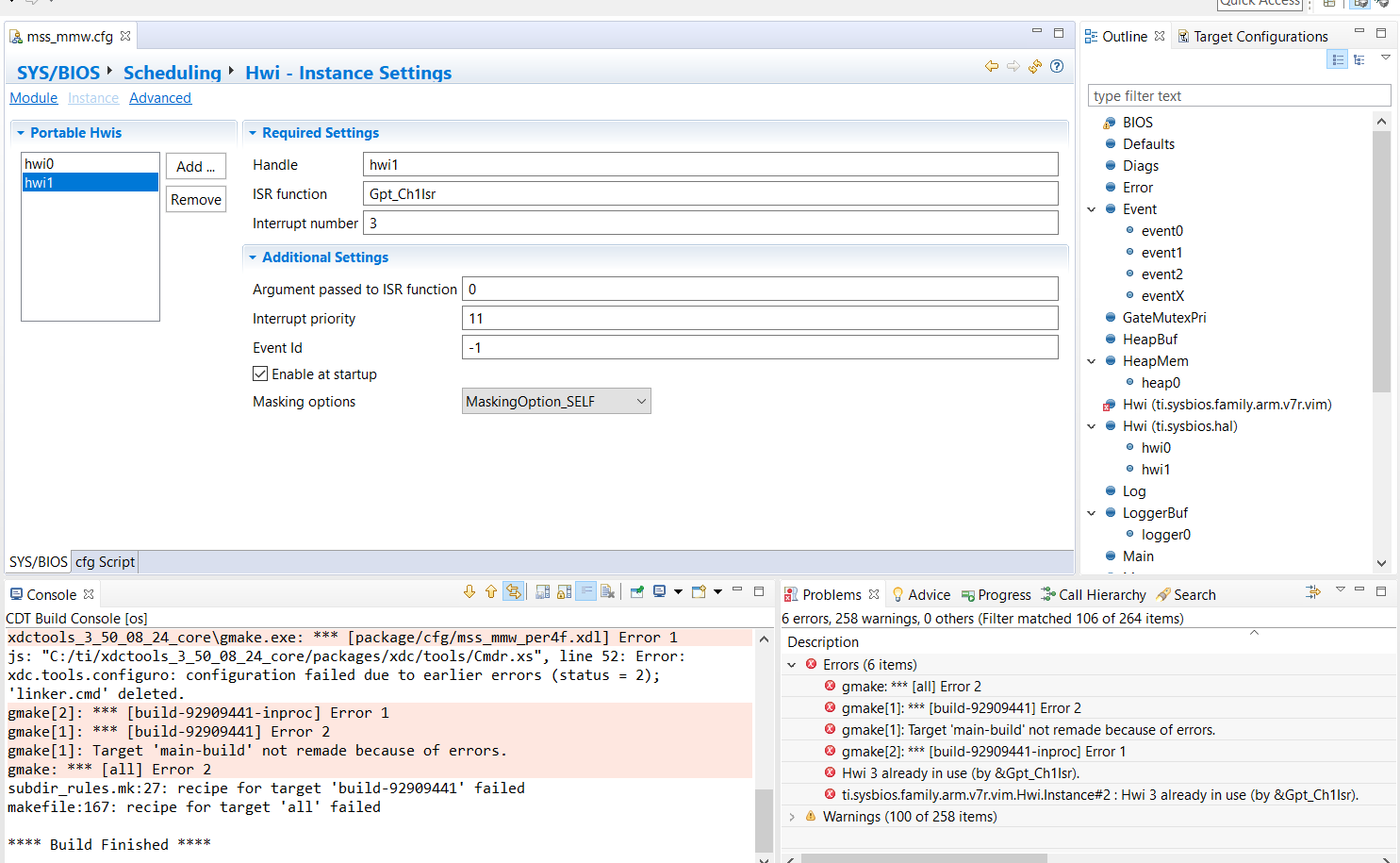 Compiler Awr1843 Ti Rtos Hardware Interrupts Configuration For Gpt Timers Code Composer Studio Forum Code Composer Studio Ti E2e Support Forums