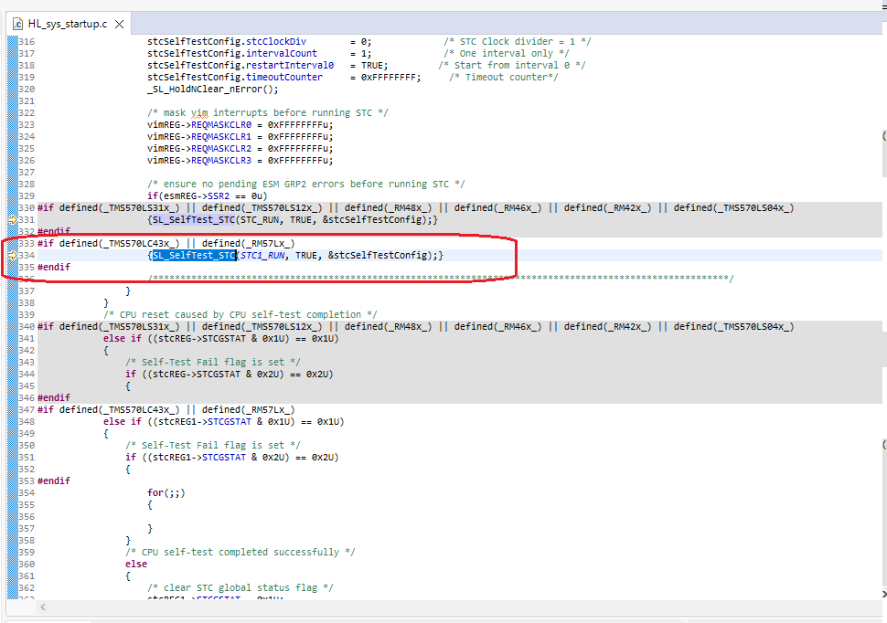 RM57L843: Please provide the example test code for RM57Lx LBIST test ...