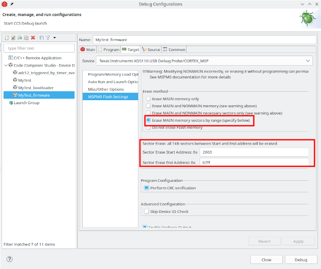 MSPM0G3507: Placing firmware on alternative address bricks the ...