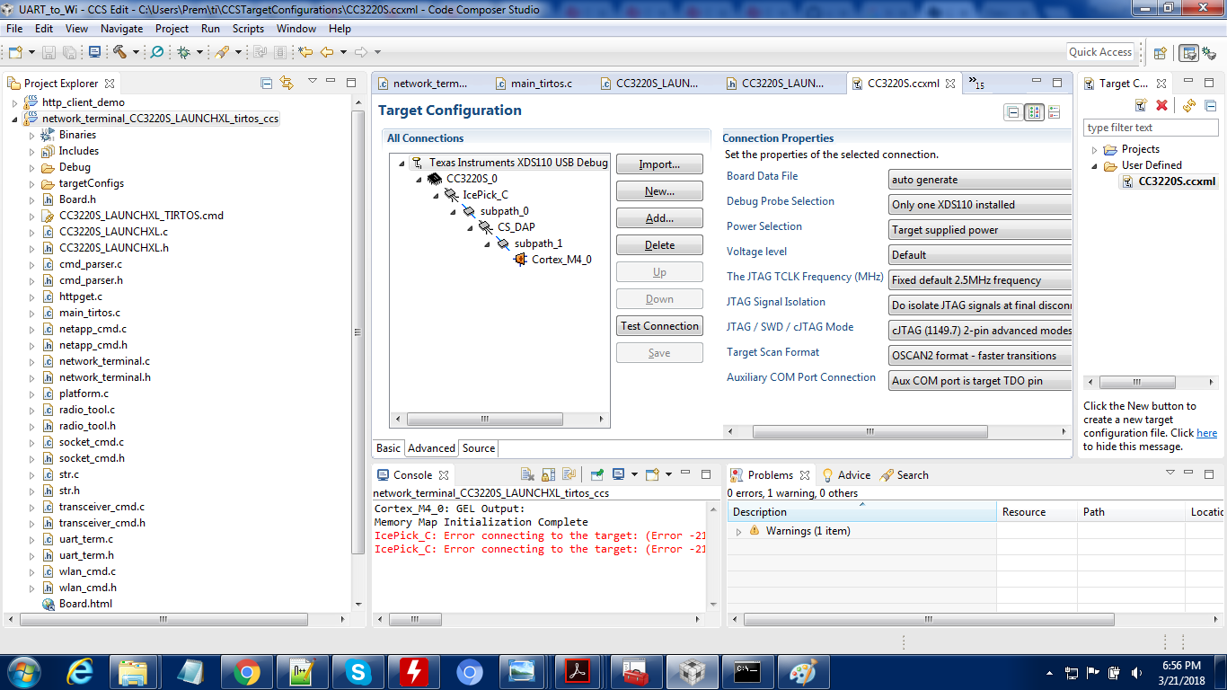 using cJTAG (2 wire interface) in CCS to debug CC3220S - Wi-Fi forum ...