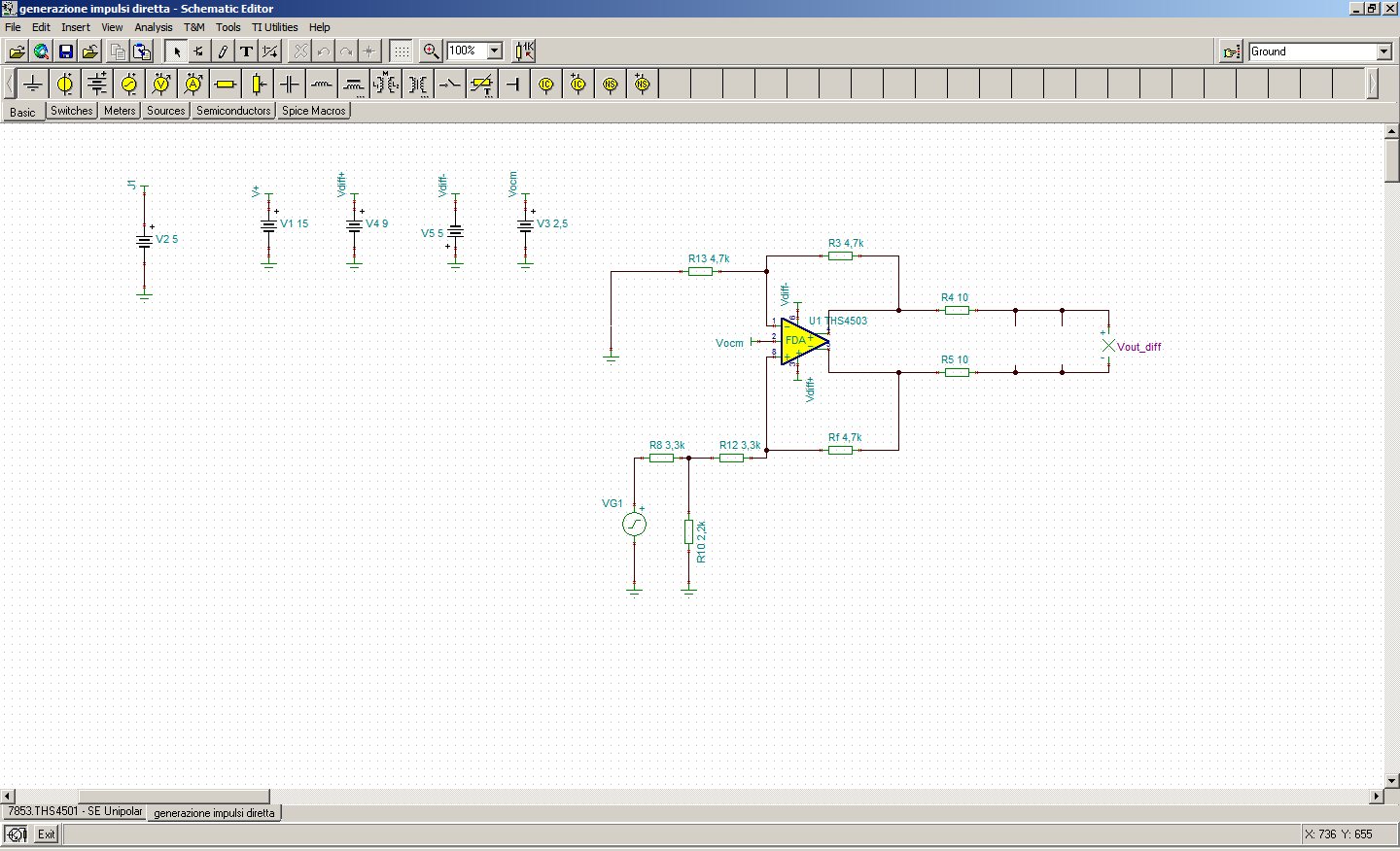 Suitable feedback network for THS 4503 with SE unipolar signal input ...