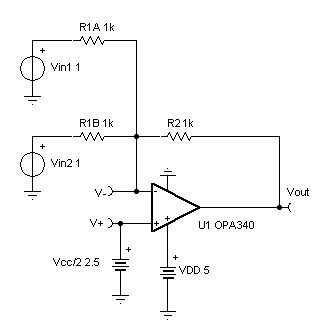 OPA340 summation circuit - Amplifiers forum - Amplifiers - TI E2E ...