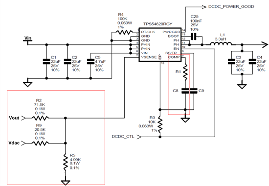 TPS54620 with variable output voltage/current - Power management forum ...