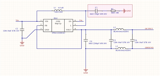 Reducing output noise of TPS61222 - Power management forum - Power ...