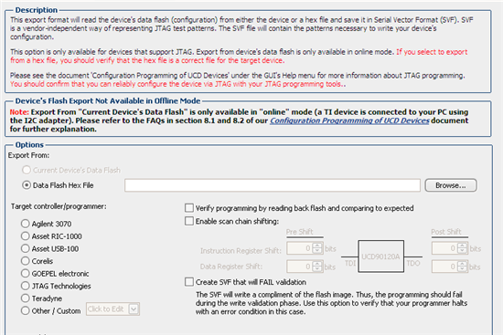 UCD9090 program SVF file with JTAG - Power management forum - Power ...