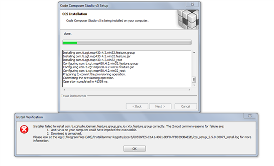 Code Composer Studios V5 install failing - Code Composer Studio forum ...