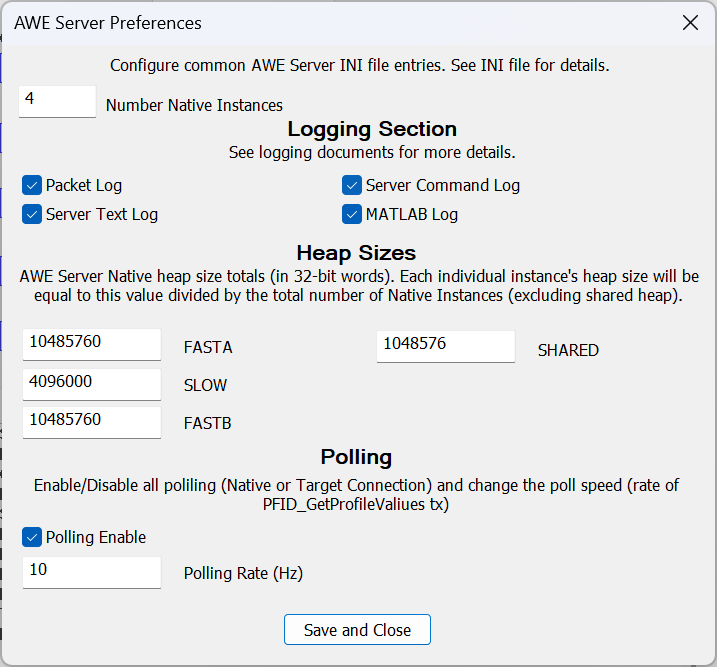 AWE Server Logging