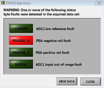  An error is detected by the ADS1262 software