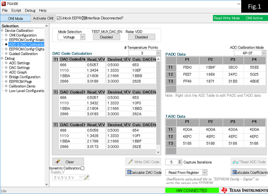 PGA300 Verification of results from PGA300 Device Calibration