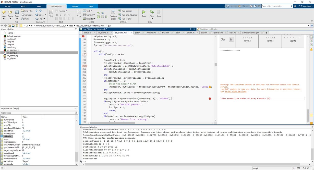 IWR1642BOOST: lab13 traffic monitoring -- tm_demo.m 