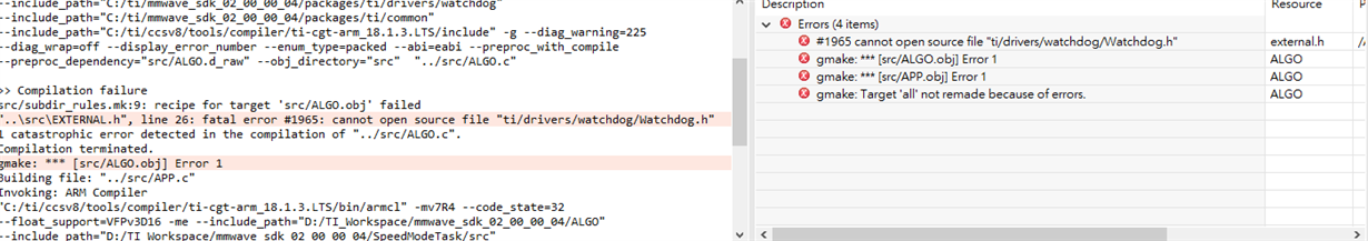 CCS/AWR1642BOOST: How to set the correct include path in a new created ...