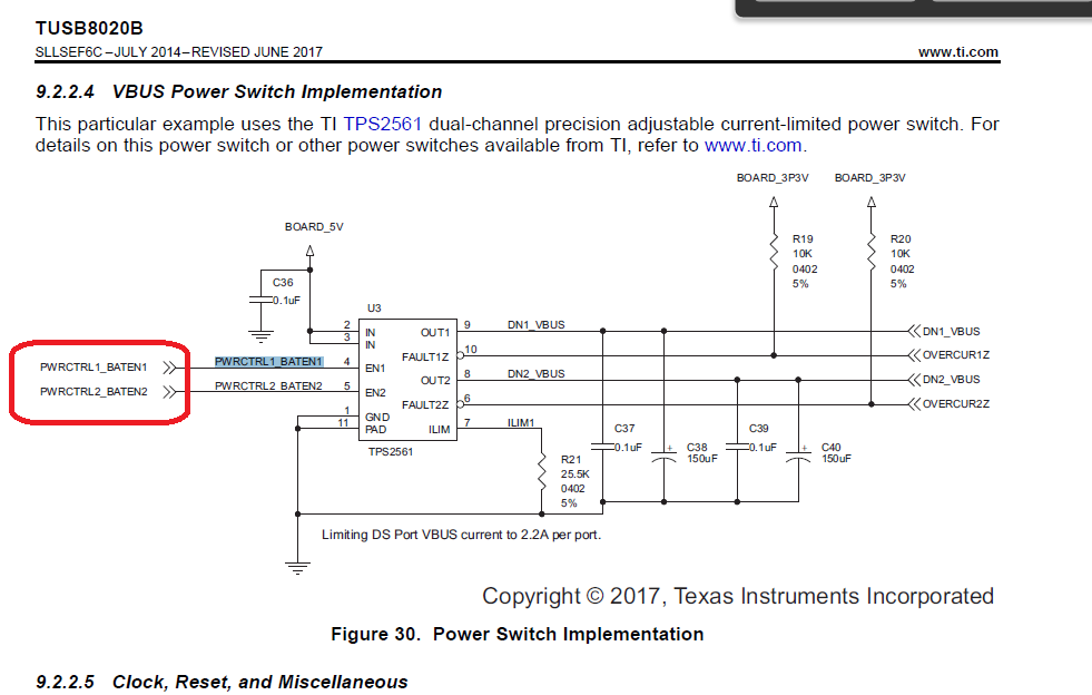 TUSB8020B: VBUS Power Switch Implementation - Interface forum ...