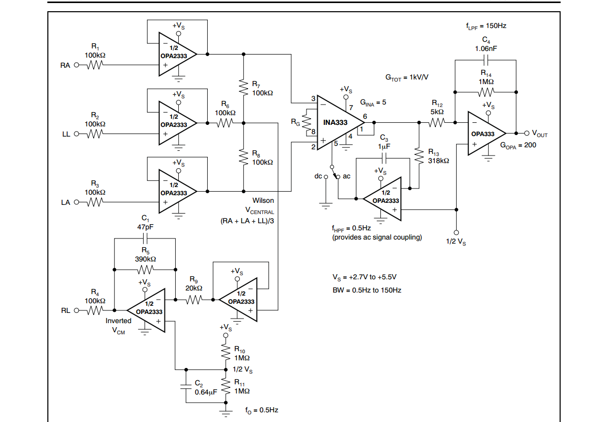INA333： INA333 ECG Amplifiers forum Amplifiers TI E2E support forums