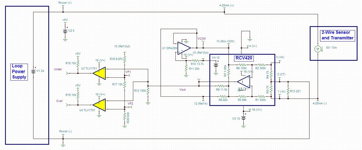 Single Supply 4-20mA Receiver with RCV420 and Fault Protection ...