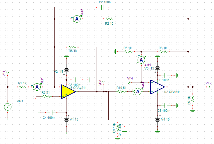 Transimpedance Amplifier (Composite OPA211 and OPA541) - Amplifiers ...