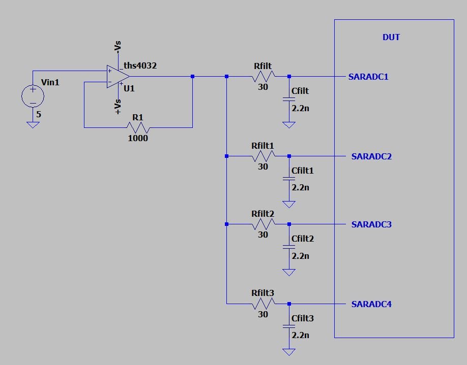 THS4032: THS4032: Single OP-AMP with multiple output to ADC input ...