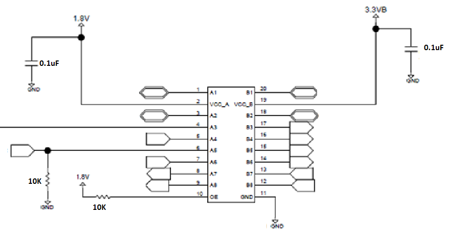 TXB0108: Powered from 3.3V, pull-up to 5V ? - Logic forum - Logic - TI ...