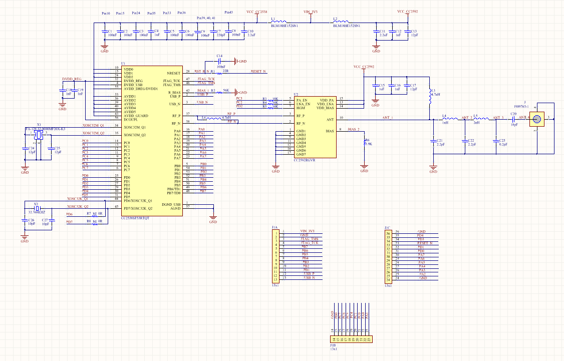 CC2538: CC2538 + CC2592 2-layers Layout Review - Zigbee & Thread Forum ...