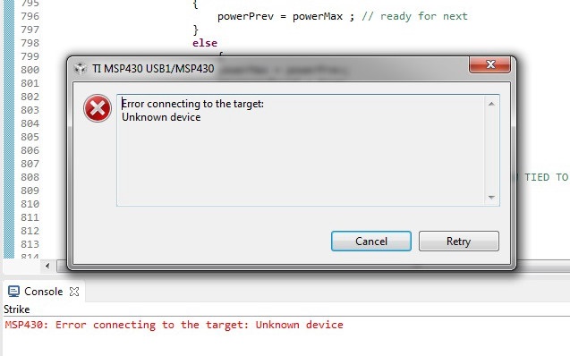 Ccsmsp430f5529 Msp Fet Tool Unknown Device Every First Debug Attempt Msp Low Power 6172