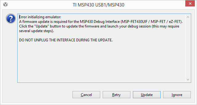 CCS/MSP430FR6989: Error connecting to the target: Unknown device 