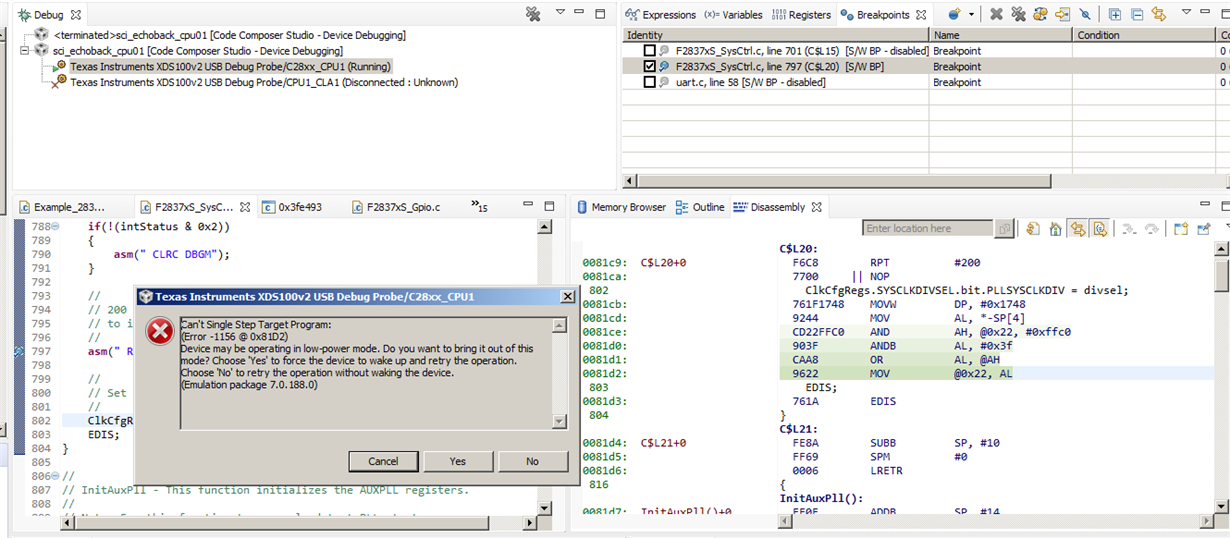 TMS320F28377S: Issues Programming Flash and Setting PLL Registers ...