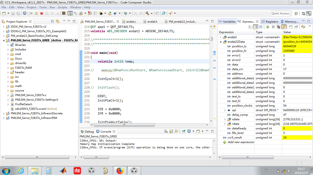 TMS320F28379D: Position Manager EnDat2.2 gets incorrect position for ...