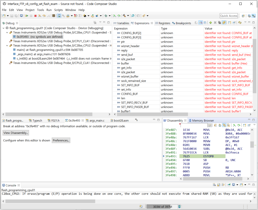 CCS/TMS320F28377D: A strange question using F021 Flash API on F28377D ...