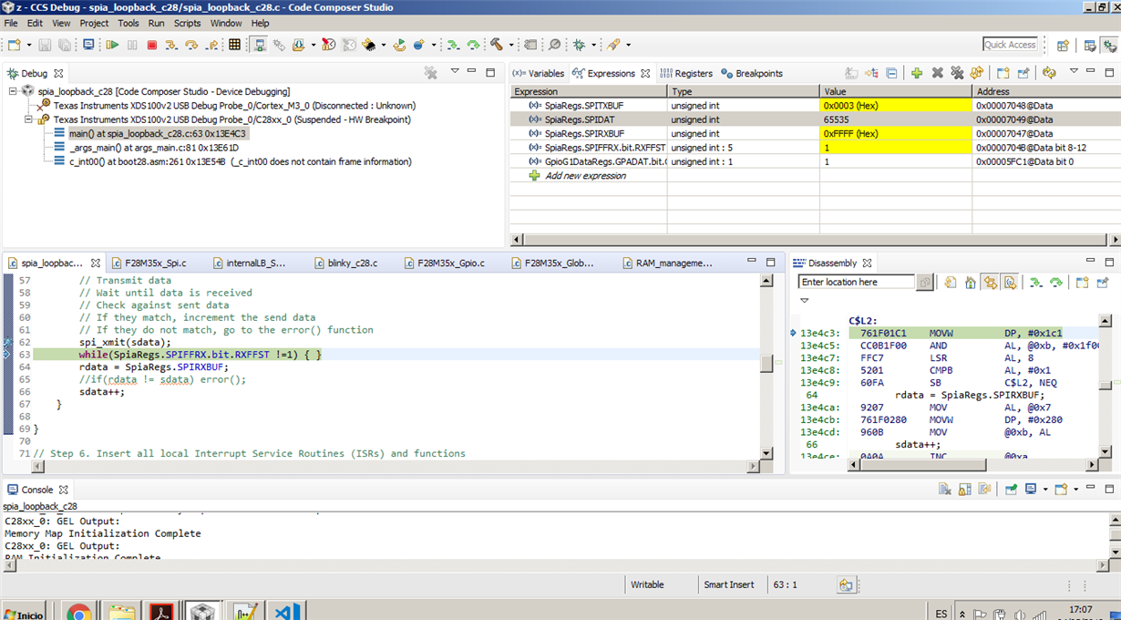 F28M35H52C: SPI communication between F28M35 and F28335. - C2000 ...