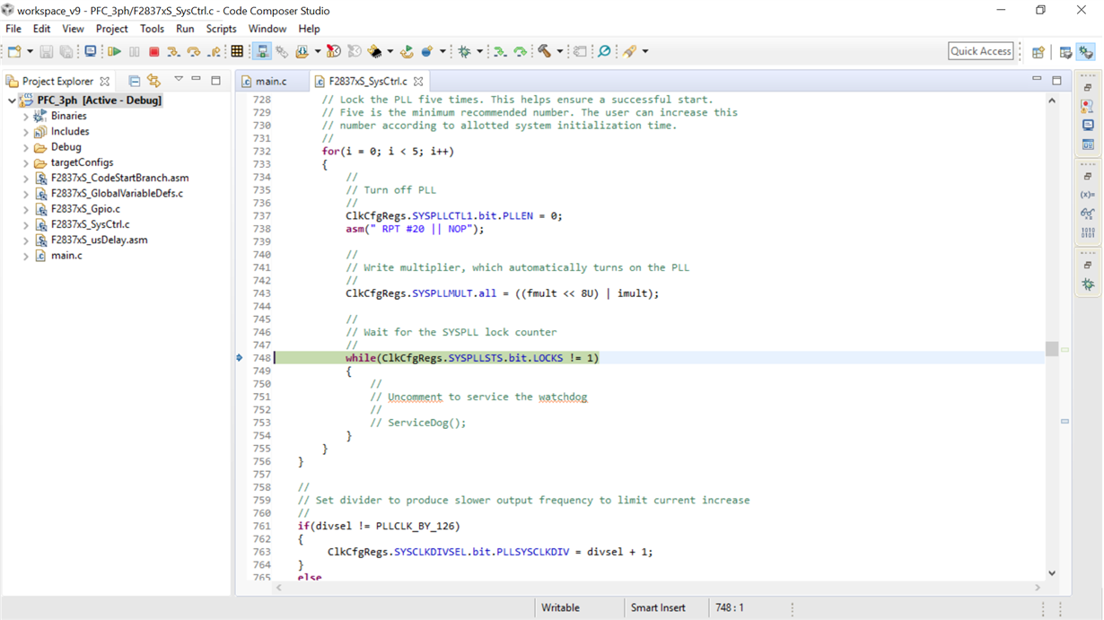 CCS/TMS320F28377S: Example code stucks - C2000 microcontrollers forum ...