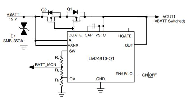 LM7481-Q1: LM74810-Q1 Bidirectional switch with DGATE usage only ...