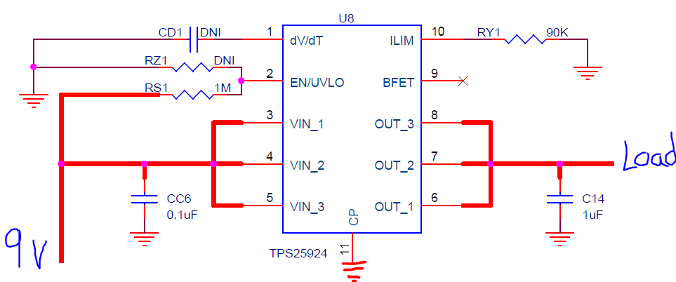 TPS25924: Vout Always Low, Despite Following Application Schematic ...