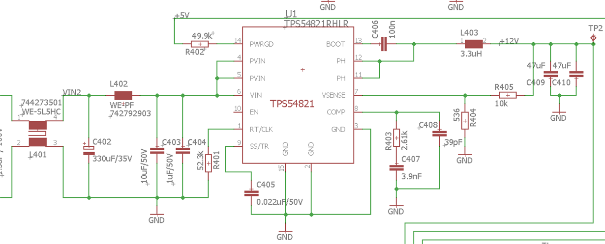 TPS54821: TPS54821 IC has no short circuit protection - Power ...