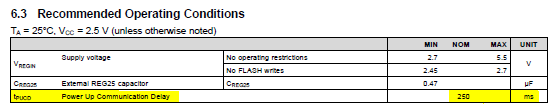 Bq27510 G3 How Long Does The Gas Gauge I2c Interface Take To Start