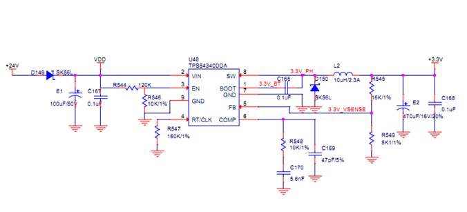 TPS54340: SW has large negative voltage - Power management forum ...