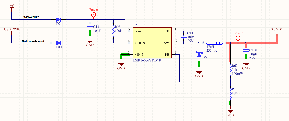 LMR16006: Large output ripple, well below the switching frequency 