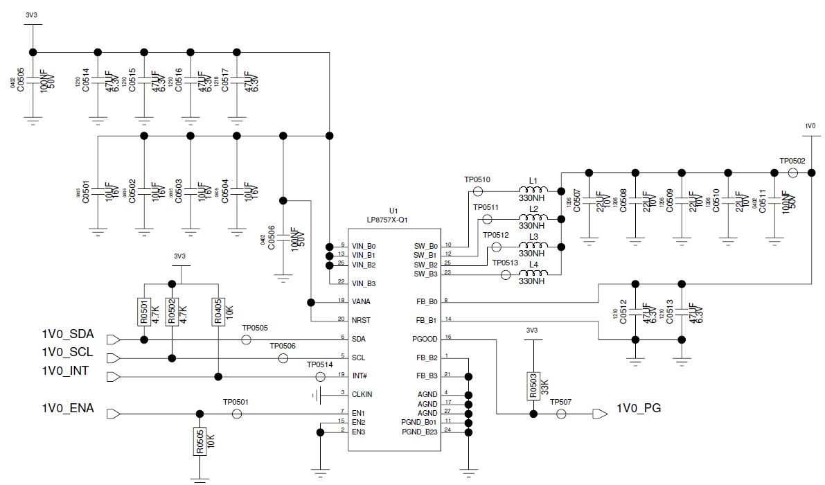 LP875701-Q1: Failure of 1V0 output voltage - Power management forum ...