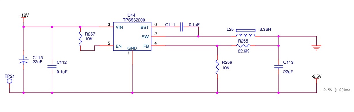 TPS562200 design issue (negative output voltage) - Power management ...