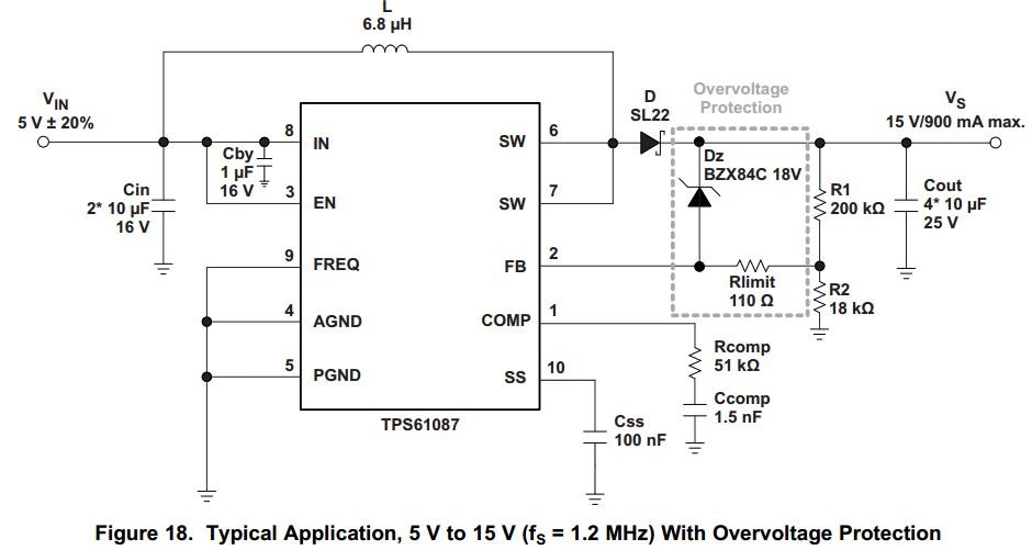 TPS61087: TPS61087 OVERVOLTAGE PROTECTION - Power management forum ...