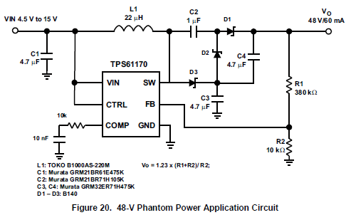 Tps61170: Tps61170 For Phantom Power +48v - Power Management Forum 