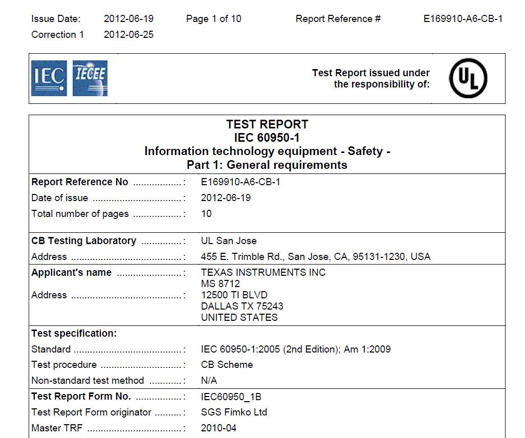 TPS2065: TPS2065 CB Test report (US-30345-UL) - Power management forum ...