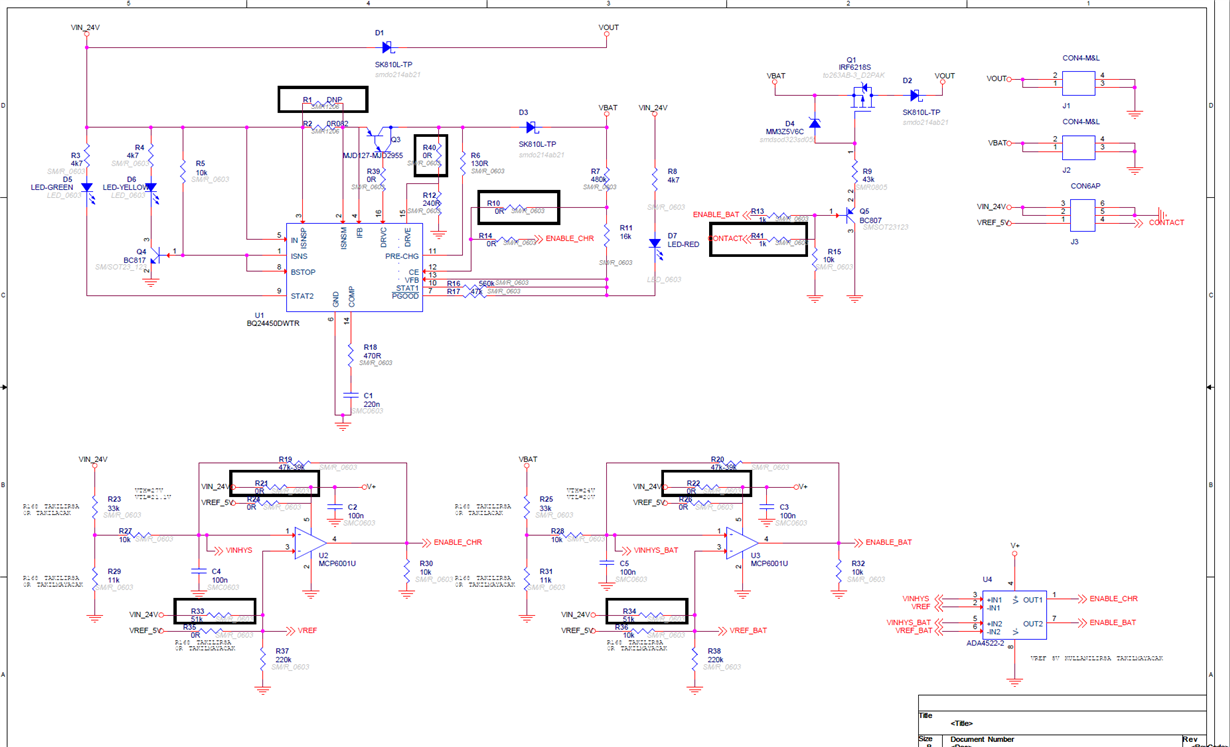 BQ24450: BQ24450 24V Lead Acid Battery charger circuit Resistors Value ...