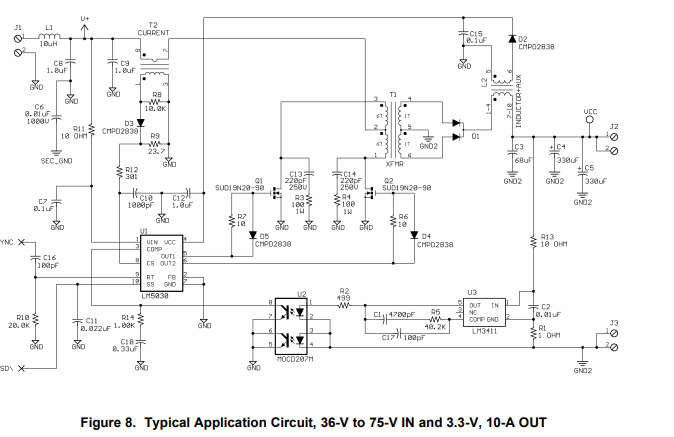 LM5030: Push pull converter Application circuit - Power management ...