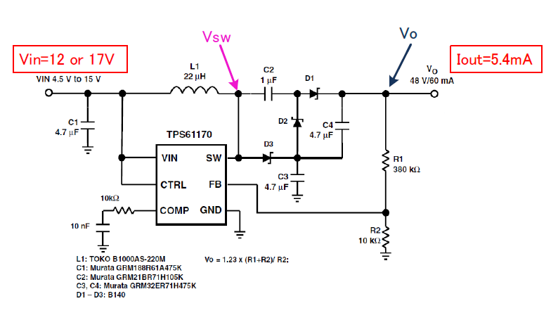 TPS61170: Output voltage is not stabilized - Power management forum ...