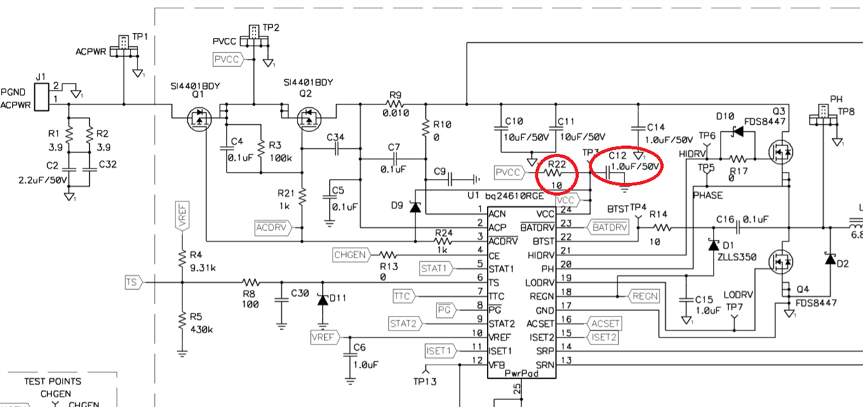 BQ24610: Voltage dip due to inrush causing UVLO trip - Power management ...