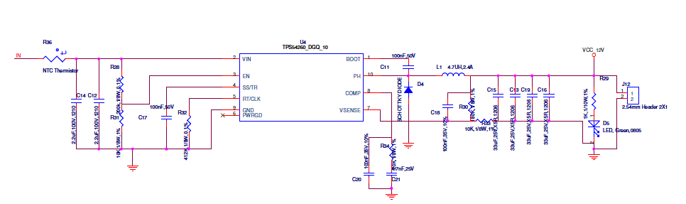 TPS54260: Reg o/p voltage drop and heating issue - Power management ...