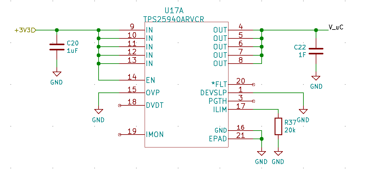 TPS25940-Q1: Supercapacitor backup supply microcontroller - Power 