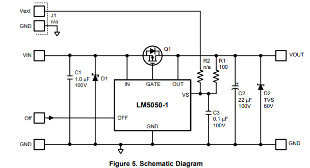 LM5050-1: reverse voltage protection schematic using LM5050-1 - Power ...