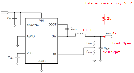 LMR23625-Q1: External bias is applied to the output - Power management ...