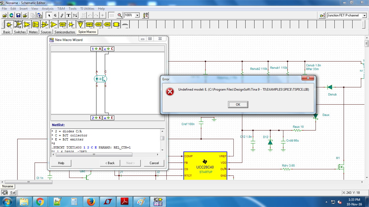 TINA-TI Simulation: Why Am I Getting Error “the Circuit Cannot Be ...