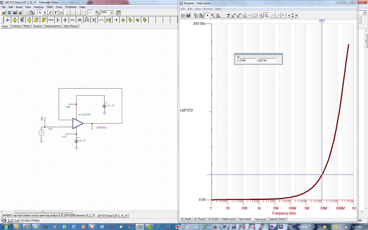 Convert Noise uv/Hz^1/2 to uV RMS Simulation, hardware & system